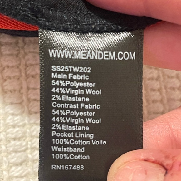 Me + Em Wool Blend Side Stripe Pant Navy Red Sporty Tailored Trouser - Picture 11 of 16